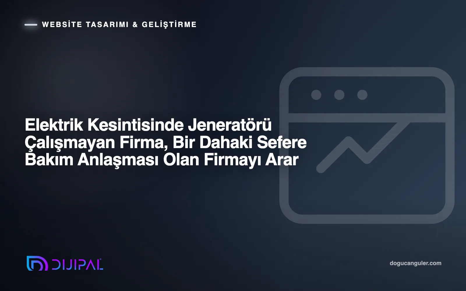 Elektrik Kesintisinde Jeneratörü Çalışmayan Firma, Bir Dahaki Sefere Bakım Anlaşması Olan Firmayı Arar