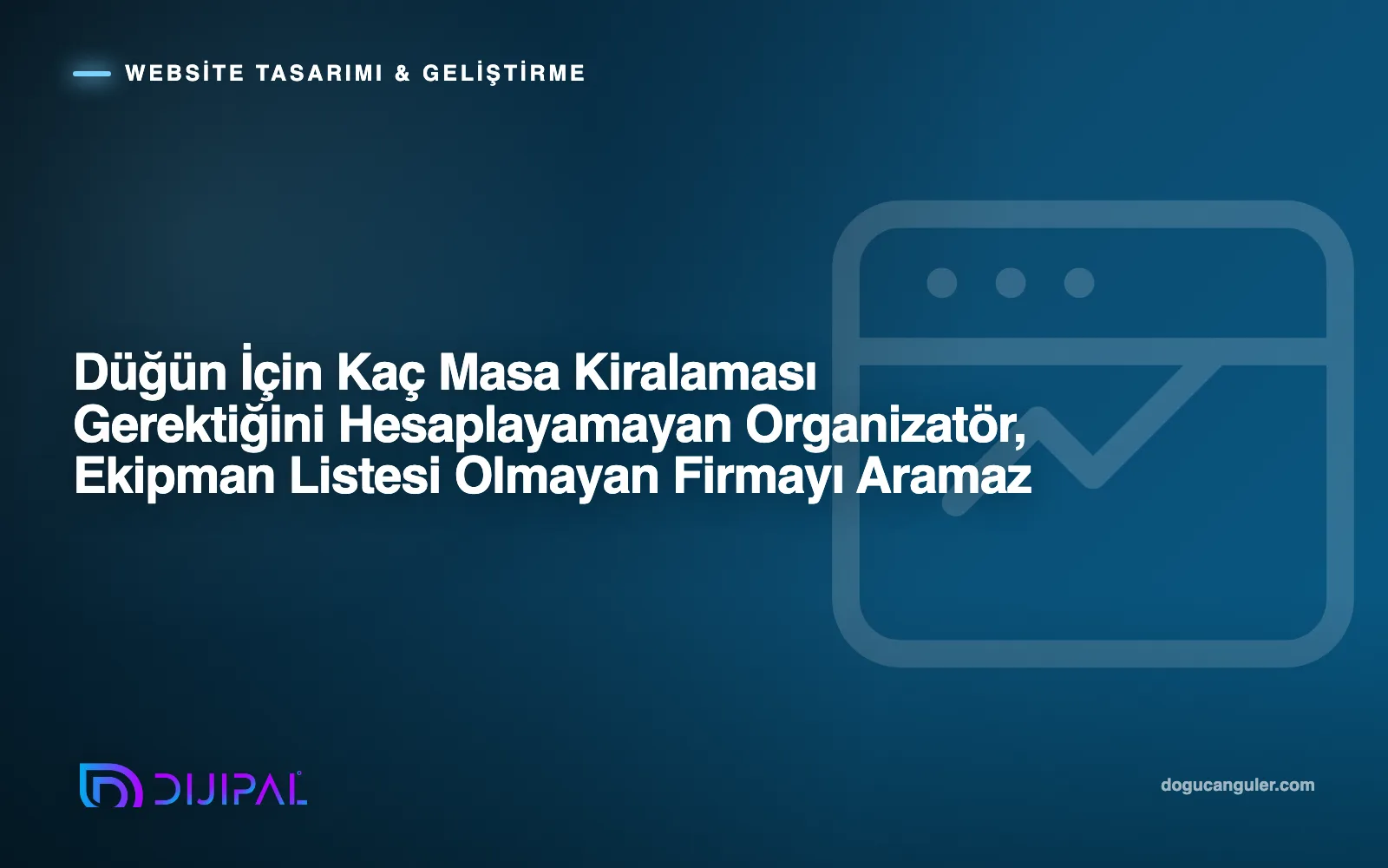 Düğün İçin Kaç Masa Kiralaması Gerektiğini Hesaplayamayan Organizatör, Ekipman Listesi Olmayan Firmayı Aramaz