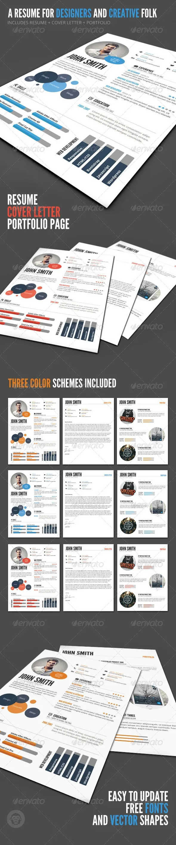 Detaylı tam sayfa infografik özgeçmiş