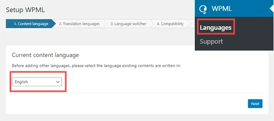 Choosing your content language Choosing your content language
