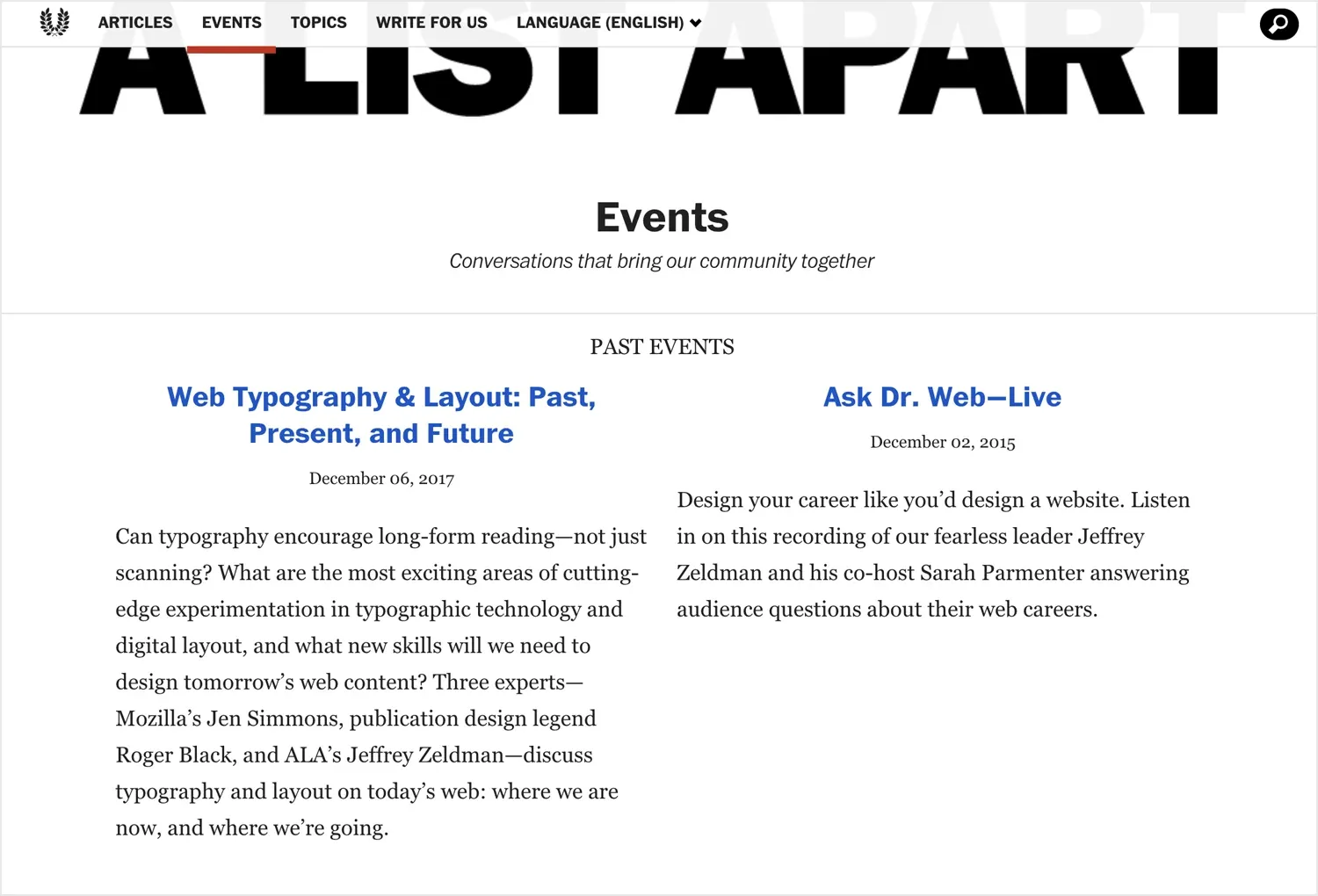 en iyi web tasarım blogları - A List Apart