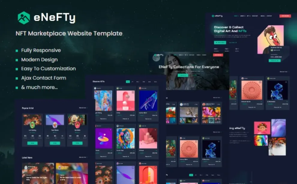 Enefty NFT Marketplace HTML Website Theme