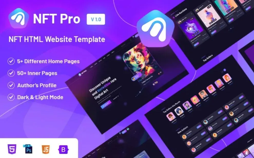 NftPro Professional NFT Marketplace HTML5 Theme