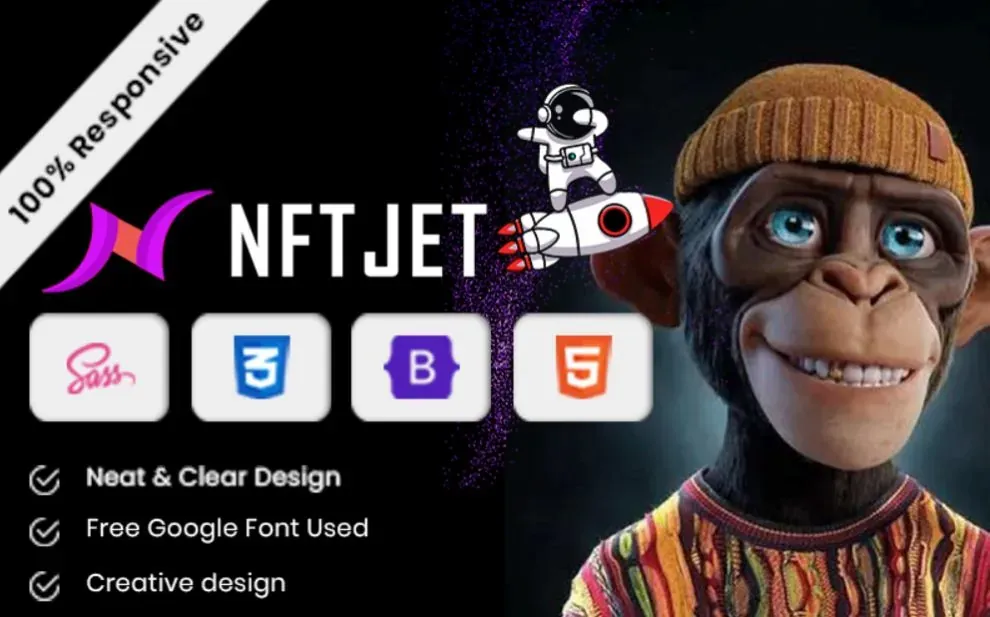 NFTJET HTML Marketplace for NFT Crypto Currency and Bitcoin