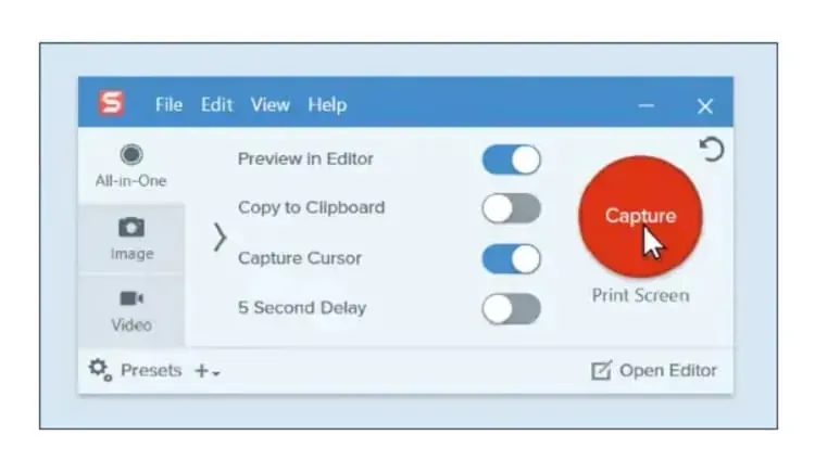 Snagit ekran görüntüsü ve video kayıt aracı