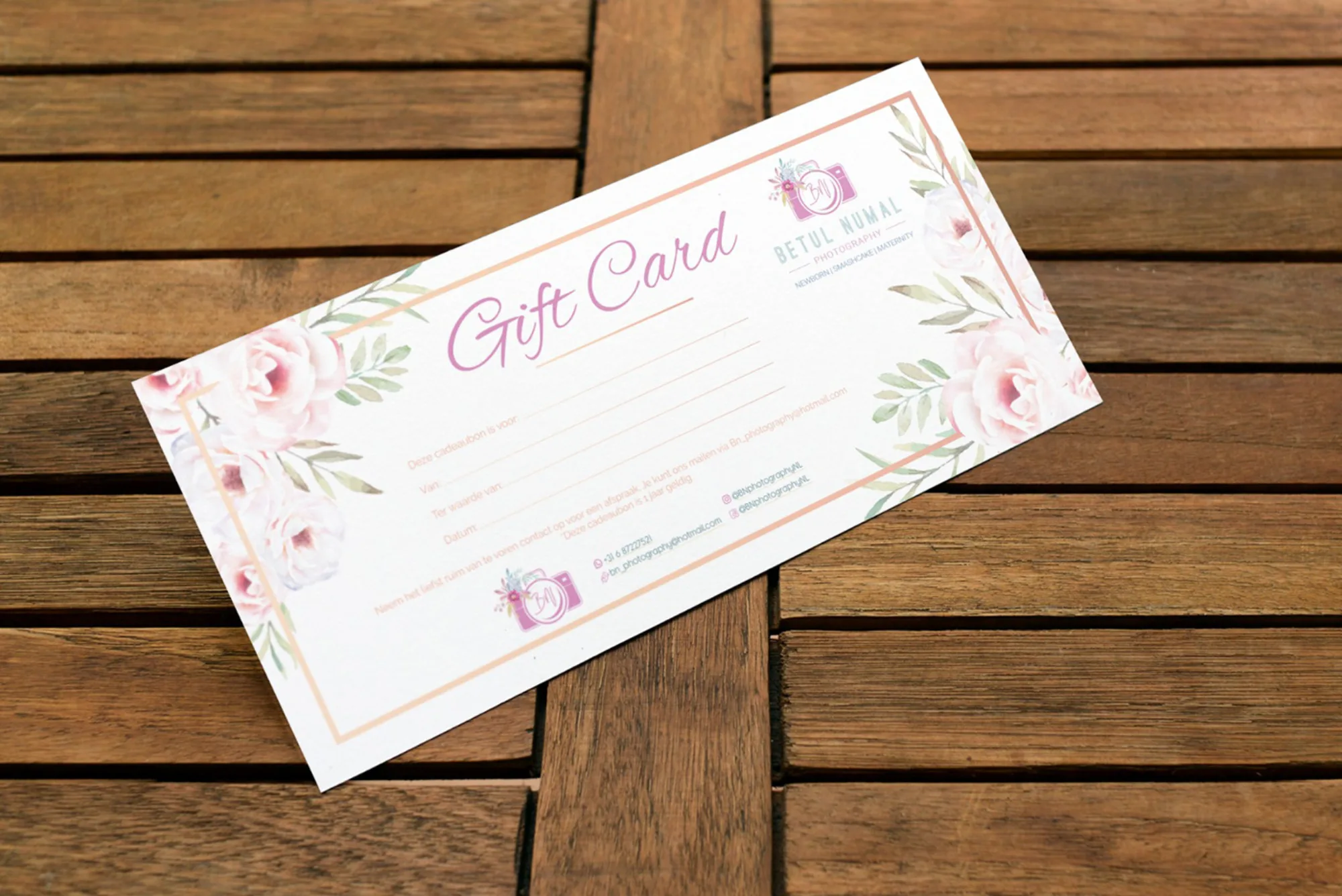 Gift Card Design - BN Photography