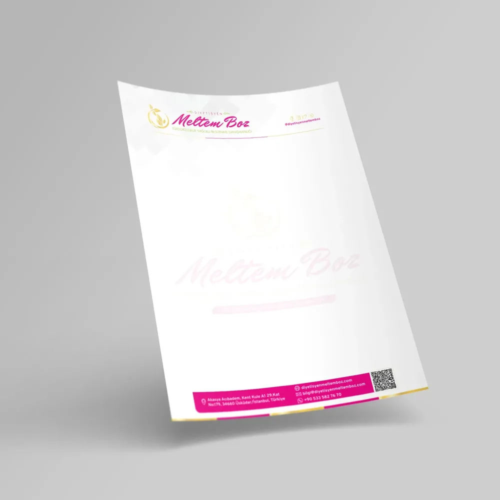Letterhead Design - Dietitian Meltem B. görsel 3