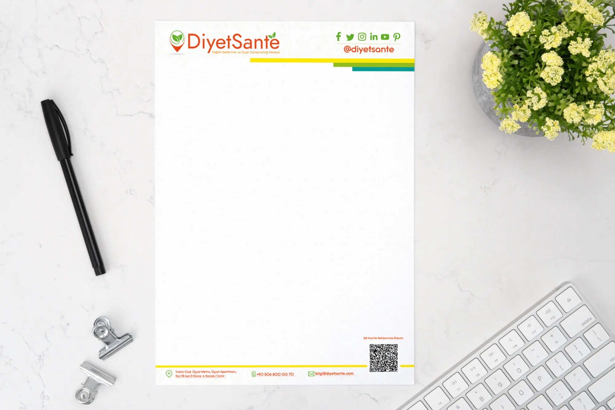 Letterhead Design - Diyetsante Nutrition Center