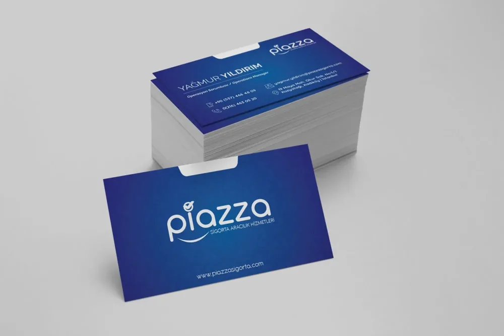 Piazza Insure Company - Business Card Design görsel 1