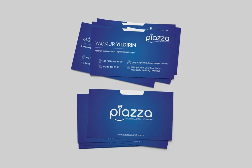 Piazza Insure Company - Business Card Design görsel 3